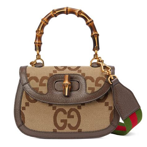 gucci bamboo 1947 jumbo gg small top handle bag|gucci bamboo top handle.